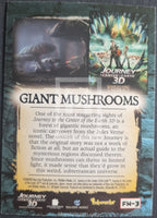 Card featuring 'Journey to the Center of the Earth' with text about giant mushrooms and movie branding.