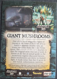 Card featuring 'Journey to the Center of the Earth' with text about giant mushrooms and movie branding.