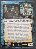 Trading card featuring 'Waterlogged Explorers' with text and images of characters and 'Journey to the Center of the Earth 3D' movie.