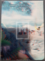 Abstract art with colorful patterns and a blurred background