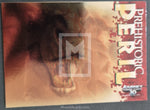 Prehistoric card with a dinosaur illustration and 'Journey to the Center of the Earth' text on a red and brown background.