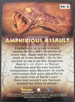 Card back featuring a prehistoric creature illustration with text about a prehistoric world.