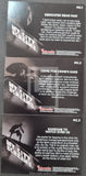 Black and white promotional material with text and images of a person on a mountain, titled 'My City Screams'.