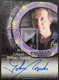 Trading card featuring Colonel William Ronson from Stargate with a signature