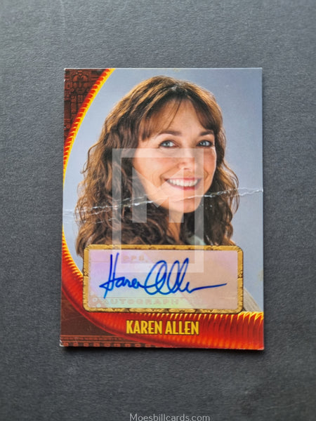 2008-Topps-Indiana-Jones-And-The-Crystal-Skull-Autograph-Card-Karen-Allen-Marion-Ravenwood-Damaged-Front