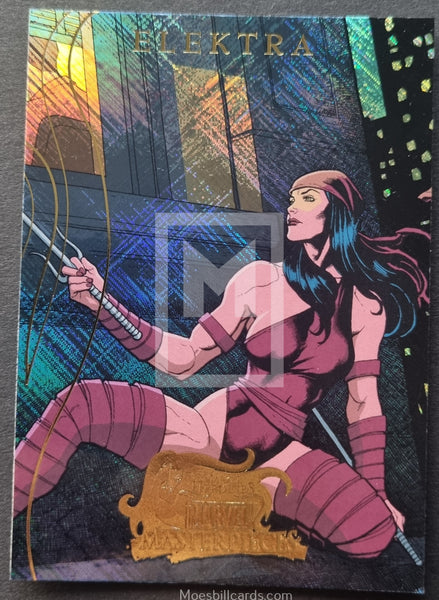 2008-Upper-Deck-Marvel-Masterpieces-Insert-Trading-Card-Fleer-Marvel-Heroines-MH1-of-9-Elektra-Front