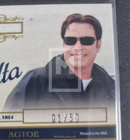 2008 Donruss Americana Celebrity Cuts Century Silver Parallel Trading Card 43 John Travolta 1/50 Number