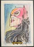 Illustration of a character wearing a pink mask with 'Batman' branding
