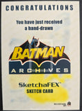 Batman Archives SketchaFEX Sketch Card with hand-drawn design on a beige background