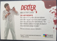 2009-Breygent-Marketing-Dexter-Season-One-1-Insert-Trading-Card-The-Dark-Defender-DD2-SDCC-San-Diego-Comic-Con-Red-Foil-Back