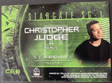 Trading card featuring Christopher Judge as Teal'ic from Stargate SG-1 with green and black design.