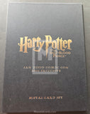Harry Potter metal card set packaging with gold text on a dark background