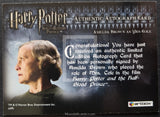 Harry Potter autograph card featuring Amelia Brown as Mrs. Cole with text and branding.