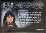 Harry Potter autograph card featuring Isabella Laughland as Leanne with text and branding.