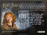Harry Potter autograph card featuring Julie Walters as Molly Weasley with text and branding.