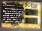 Harry Potter cinema film card with text and film strip