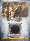 Harry Potter authentic costume card with two characters and a black fabric swatch.