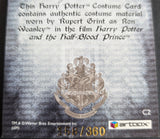 Card with Harry Potter and Ron Weasley text, Hogwarts crest, and Artbox logo.