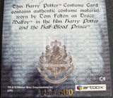 Harry Potter costume card with text and Hogwarts crest