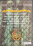 Harry Potter themed prop card with Hogwarts crest and text on a decorative background