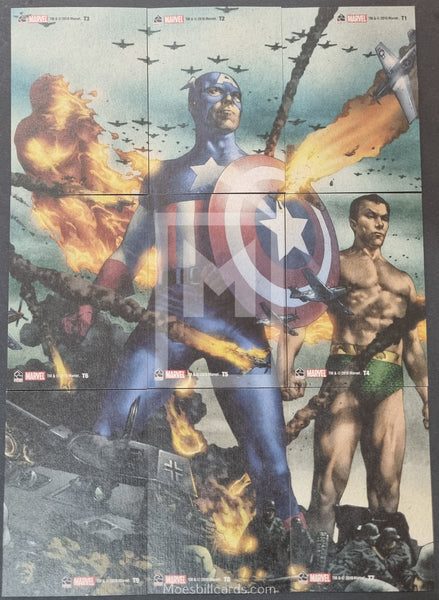 2010-Rittenhouse-Archives-Marvel-70th-Anniversary-Insert-Trading-Card-Tribute-Captain-America-T1-T9-Set-Back