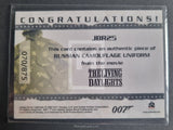 2011 Rittenhouse Archives James Bond Mission Logs Costume Relic Trading Card JBR25 Russian Camouflage Uniform 70/875 Back