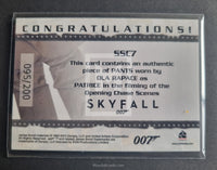2013 Rittenhouse Archives James Bond Artifacts Relics Costume Relic Trading Card SSC7 Patrices Pants 95/200 Back