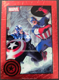 2014_Rittenhouse_archives_Marvel_Comics_Universe_2014_INsert_Trading_Card_Greatest_Battles_Captain_America_Red_Parallel_Expansion_102_Front
