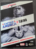 2014_Rittenhouse_archives_Marvel_Comics_Universe_2014_INsert_Trading_Card_Greatest_Battles_Captain_America_Red_Parallel_Expansion_Rhino_100_Back