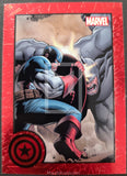 2014_Rittenhouse_archives_Marvel_Comics_Universe_2014_INsert_Trading_Card_Greatest_Battles_Captain_America_Red_Parallel_Expansion_Rhino_100_Front