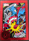 2014_Rittenhouse_archives_Marvel_Comics_Universe_2014_INsert_Trading_Card_Greatest_Battles_Captain_America_Red_Parallel_Expansion_Spider-Man_106_Front