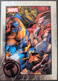 2014_Rittenhouse_archives_Marvel_Comics_Universe_2014_INsert_Trading_Card_Greatest_Battles_Thor_Expansion_Thanos_95_Front