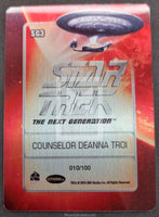 2015 Rittenhouse Archives Star Trek The Next Generation TNG Portfolio Prints Series 1 Insert Trading Card Silhouette Gallery Metal SG3 Counselor Deanna Troi 10/100 Back