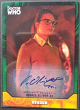 Trading card featuring a character from 'Doctor Who' with a signature and branding.