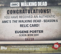 2017-Topps-The-Walking-Dead-Season-6-Relic-Trading-Card-Sepia-Parallel-Eugene-Porter-Shirt-Number