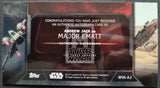 2017 Topps Star Wars The Force Awakens 3D Widevision Autograph Trading Card WVA-AJ Andrew Jack as Major Ematt Back