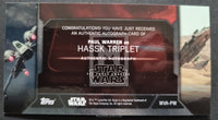 2017 Topps Star Wars The Force Awakens 3D Widevision Autograph Trading Card WVA-PW Paul Warren as hassk Triplet Back