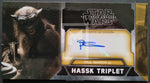 2017 Topps Star Wars The Force Awakens 3D Widevision Autograph Trading Card WVA-PW Paul Warren as hassk Triplet Front