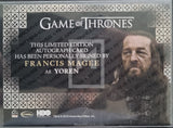      2020-Rittenhouse-Archives-Game-of-Thrones-GOT-The-Complete-Autograph-Trading-Card-Valyrian-Steel-Francis-Magee-as-Yoren-Back