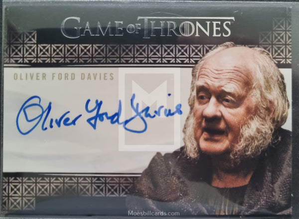      2020-Rittenhouse-Archives-Game-of-Thrones-GOT-The-Complete-Autograph-Trading-Card-Valyrian-Steel-Oliver-Ford-Davies-as-Maester-Cressen-Front