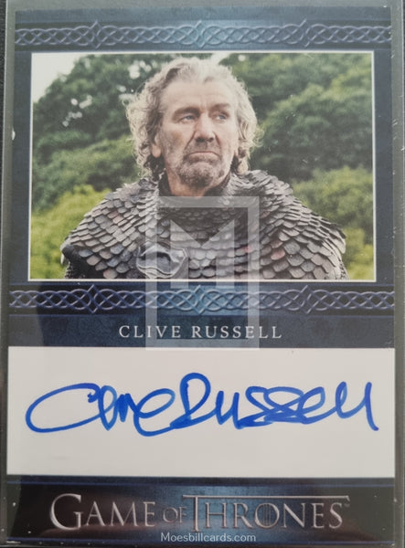 2020 Rittenhouse Archives Game of Thrones GOT The Complete Autograph Trading Card Blue Bordered Clive Russell as Ser Brynden Tully Front