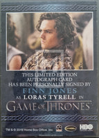 2020 Rittenhouse Archives Game of Thrones GOT The Complete Autograph Trading Card Blue Bordered Finn Jones as Loras Tyrell Back