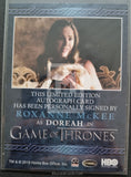 2020 Rittenhouse Archives Game of Thrones GOT The Complete Autograph Trading Card Blue Bordered Roxanne McKee as Doreah Back