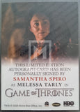 2020 Rittenhouse Archives Game of Thrones GOT The Complete Autograph Trading Card Full Bleed Samantha Spiro as Melessa Tarley Back