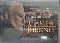 2020 Rittenhouse Archives Game of Thrones GOT The Complete Autograph Trading Card Gold Ron Donachie as Ser Rodrik Cassel Back