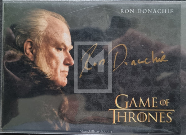 2020 Rittenhouse Archives Game of Thrones GOT The Complete Autograph Trading Card Gold Ron Donachie as Ser Rodrik Cassel Front