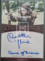 2020 Rittenhouse Archives Game of Thrones GOT The Complete Autograph Trading Card Inscription Charlotte Hope as Myranda Front