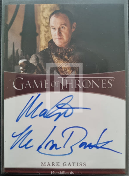 2020 Rittenhouse Archives Game of Thrones GOT The Complete Autograph Trading Card Inscription Mark Gatiss as Tycho Nestoris The Iron Bank Front