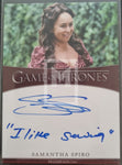 2020 Rittenhouse Archives Game of Thrones GOT The Complete Autograph Trading Card Inscription Samantha Spiro as Melissa Tarly I Like Sewing Front