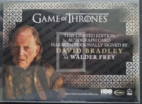 2020 Rittenhouse Archives Game of Thrones GOT The Complete Autograph Trading Card Valyrian Steel David Bradley as Walder Frey Back